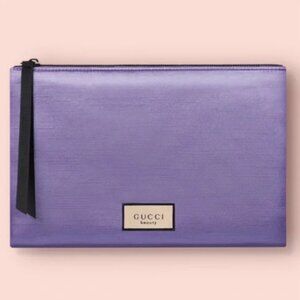 NEW Metallic Purple Fabric Gucci Beauty Cosmetic-Makeup‎ Bag